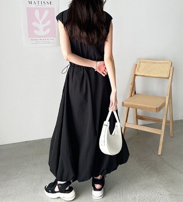 GeeRA（ジーラ）の「ハーフジップウエストドロストバルーンワンピース（カットソーワンピース）」｜詳細画像