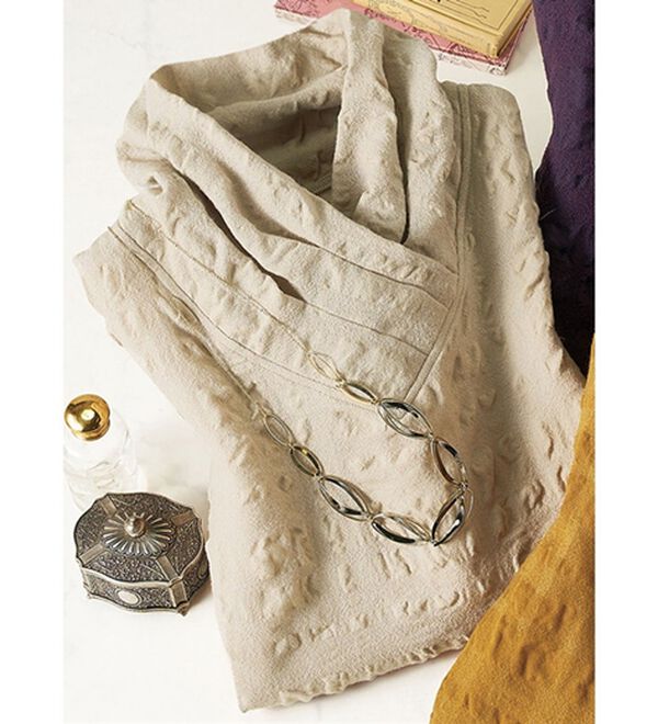 ルフラン（ルフラン）の「日本製ウール綿サッカーブラウス（ブラウス）」｜杢ベージュ