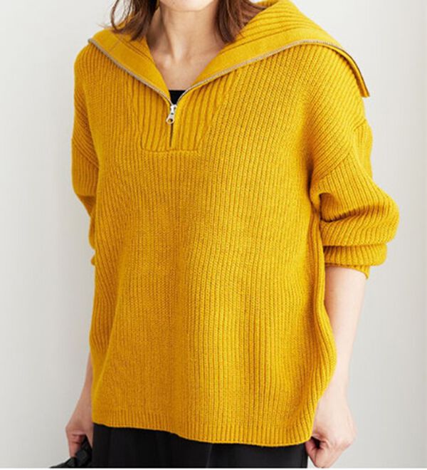 BELLUNA（ベルーナ）の「あぜ編ハーフジップニットプルオーバー（ニット・セーター）」｜詳細画像