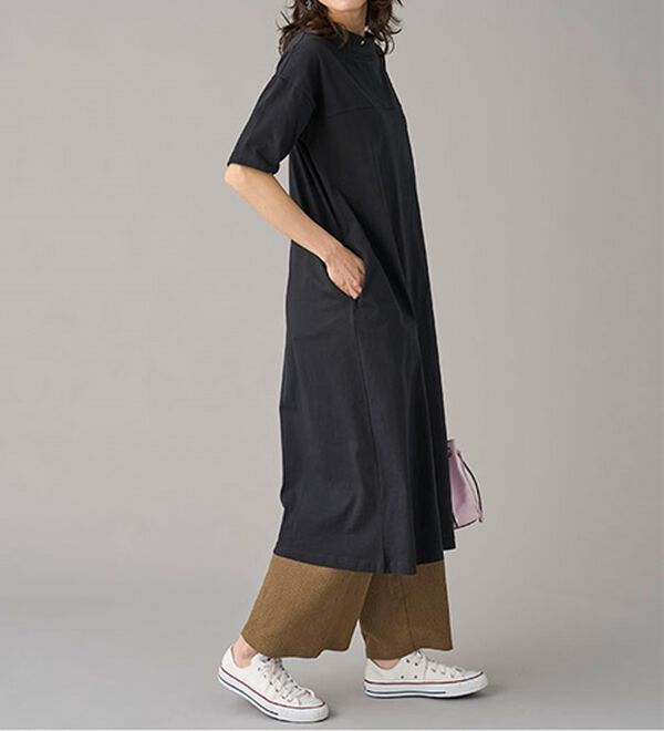 BELLUNA（ベルーナ）の「ひんやリッチコットン大人のワンピース（カットソーワンピース）」｜詳細画像