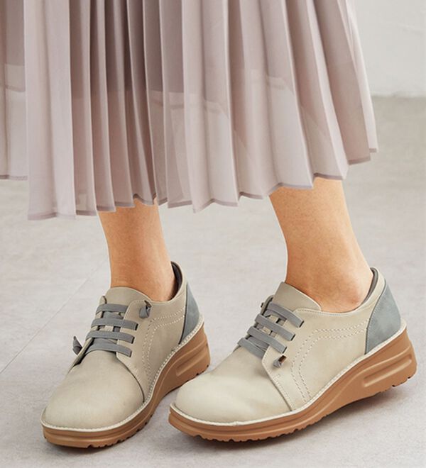 ルフラン（ルフラン）の「はっ水！アウトステッチお洒落甲ゴムシューズ（フラットシューズ）」｜詳細画像