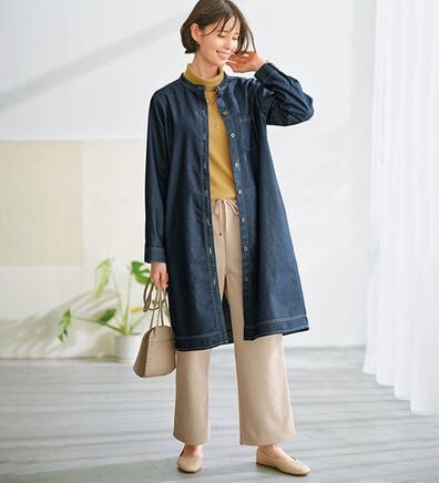 BELLUNA（ベルーナ）の「デニム素材ボタン使いジャケットワンピース（その他ワンピース）」