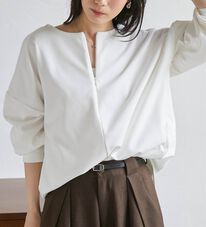 RANAN（ラナン）の「裏起毛ハーフジップコクーン長袖チュニック（カットソー）」