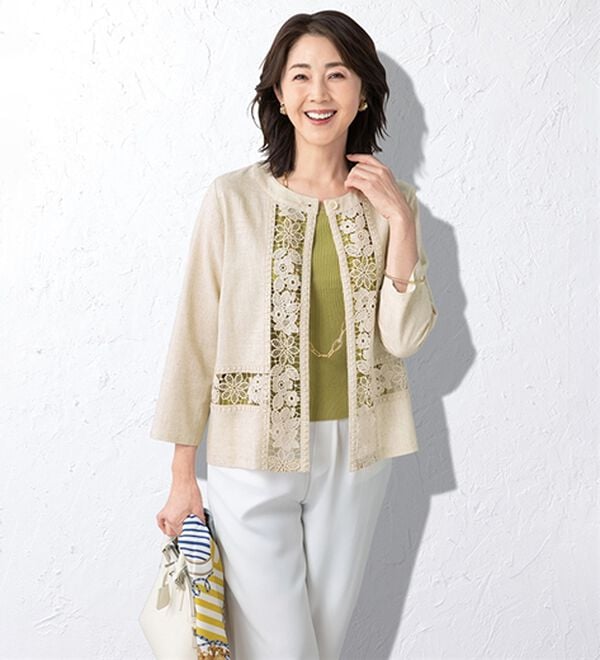 ルフラン（ルフラン）の「上品レース麻入りジャケット（その他ジャケット）」｜詳細画像