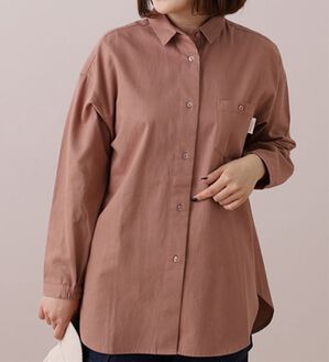 BELLUNA（ベルーナ）の「＜ｓｏｒａｆｕｋｕ＞柔らかコットンシャツチュニック（チュニック）」｜オレンジ