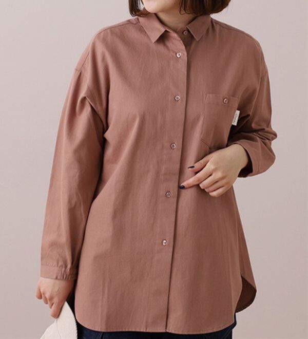 BELLUNA（ベルーナ）の「＜ｓｏｒａｆｕｋｕ＞柔らかコットンシャツチュニック（チュニック）」｜オレンジ