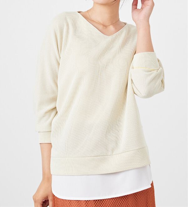 BELLUNA（ベルーナ）の「ラメ調レイヤード風プルオーバー（カットソー）」｜詳細画像