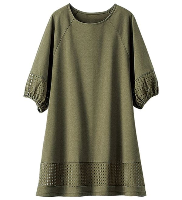 BELLUNA（ベルーナ）の「汗ジミ対策！シアーチェック切替チュニック（チュニック）」｜詳細画像