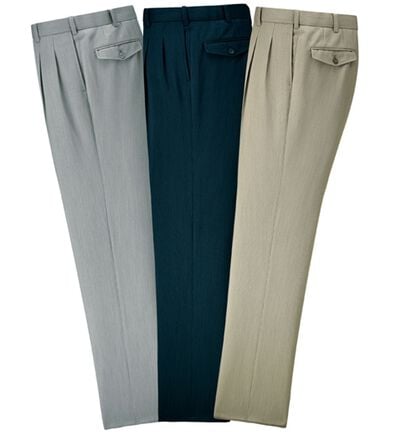 「裾上げ済涼感ドライタッチスラックス（メンズスラックス）」