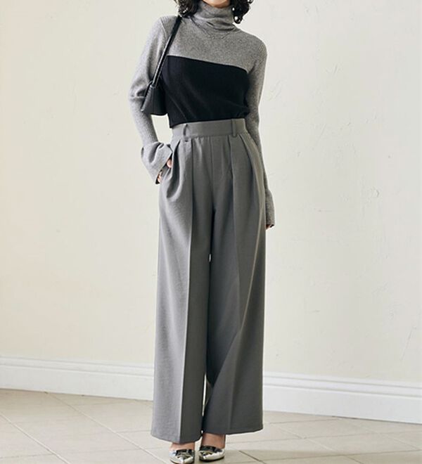 RANAN（ラナン）の「＜ムースタッチ＞洗える！バイカラータートルリブニット（ニット・セーター）」｜詳細画像