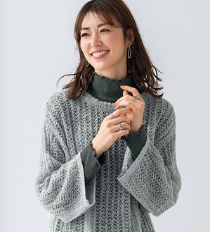 BELLUNA（ベルーナ）の「重ね着を楽しむラメ使い透かし編アンサンブル（アンサンブル）」｜詳細画像