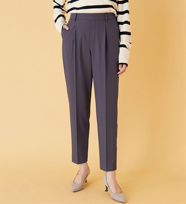 BELLUNA（ベルーナ）の「麻調ストレッチ素材テーパードパンツ（テーパードパンツ）」｜詳細画像