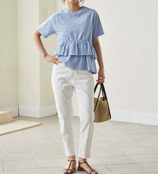 RANAN（ラナン）の「ピグメントフリルトップス（カットソー）」｜詳細画像