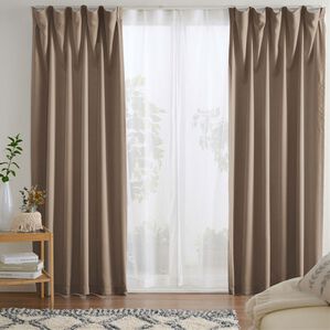 iellio（イエリオ）の「お買得カーテンセット＜３級遮光・４枚組・洗える・無地・既製サイズ＞（ドレープカーテン）」｜モカブラウン