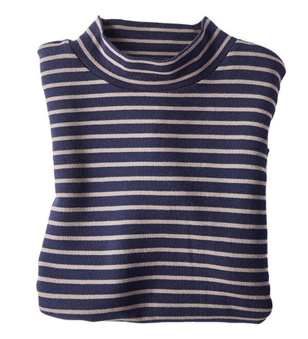 選べる衿】肌に優しい綿100％暖か発熱素材プルオーバー