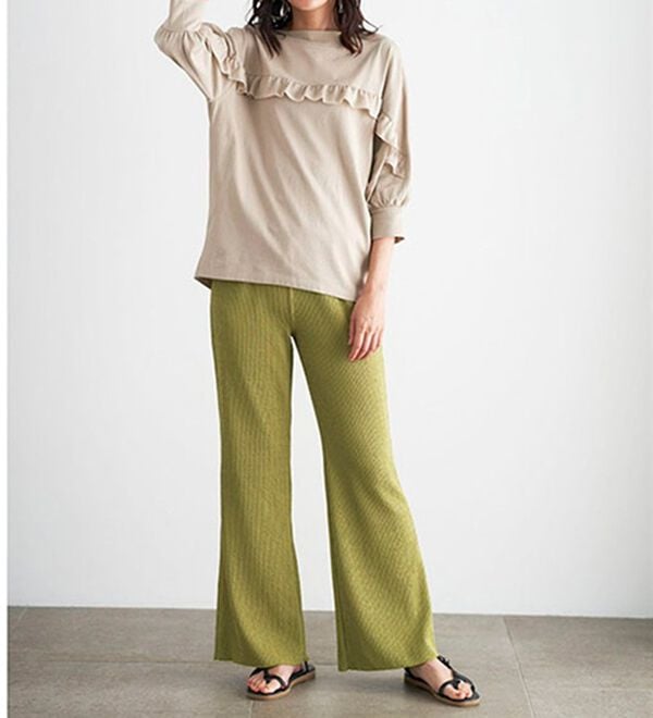 BELLUNA（ベルーナ）の「ランダムクレープパンツ（フルレングスパンツ）」｜詳細画像