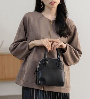 BELLUNA（ベルーナ）の「スエード調ランタン袖ミドル丈ジャケット（その他ジャケット）」｜モカ
