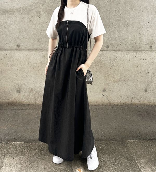 GeeRA（ジーラ）の「ハーフジップビスチェドッキングワンピース（その他ワンピース）」｜詳細画像