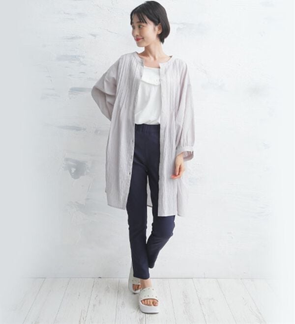 A HAPPY MARILYN（アハッピーマリリン）の「【Ｍ～８Ｌ】【選べる丈】のび～る ストレッチ ツイル 魔法の 美脚レギンスパンツ（スリム・スキニーパンツ）」｜詳細画像