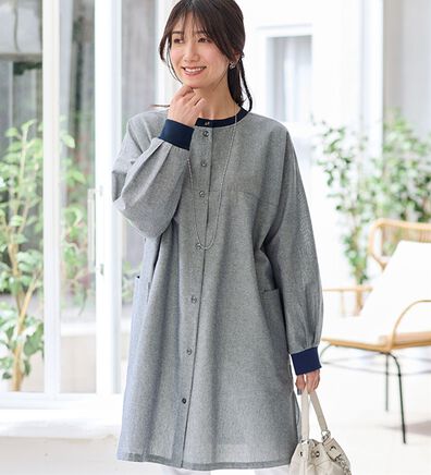 BELLUNA（ベルーナ）の「着回し３通り！綿１００％ハウスチュニック（チュニック）」
