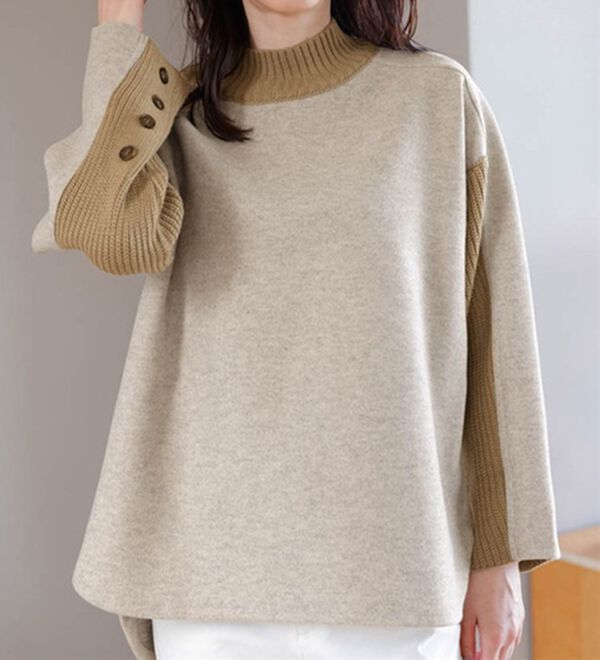 【近年モデル】ムータマリン　Ｌ　ニット　切替　プルオーバー 　ストレッチ 近年モデル】ムータマリン L ニット 切替 プルオーバー ストレッチ