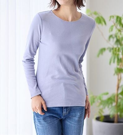LAVIENNE（ラヴィエンヌ）の「【医師オススメ】綿１００％吸湿発熱あったかインナー　クルーネックインナー長袖（肌着・インナーウェア）」