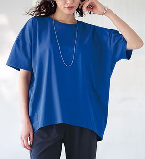 BELLUNA（ベルーナ）の「シュッと体型カバー！コクーンTシャツ（カットソー）」｜ロイヤルブルー