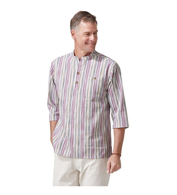 「ざっくり木綿のゆったりリラックスシャツ（メンズシャツ）」｜詳細画像