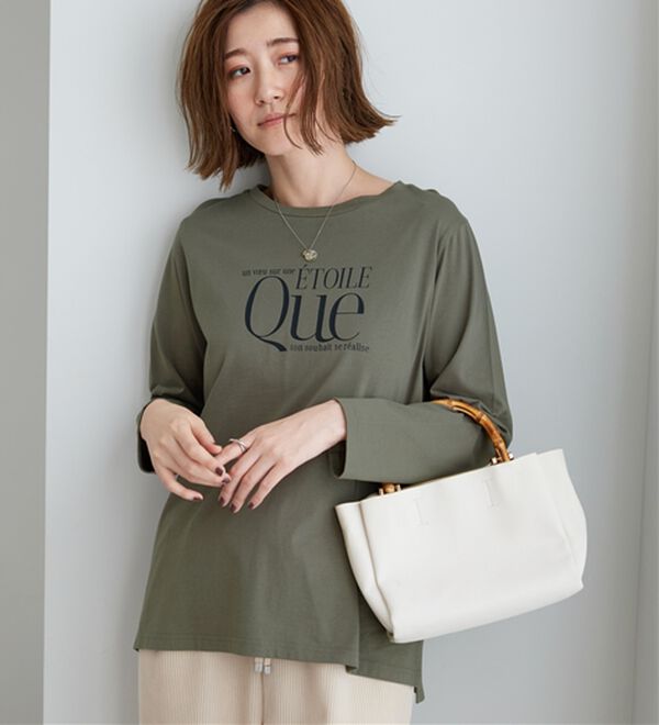 BELLUNA（ベルーナ）の「【着回しのミカタ！】綿100％大人顔サマ見えプリントロンT（カットソー）」｜詳細画像