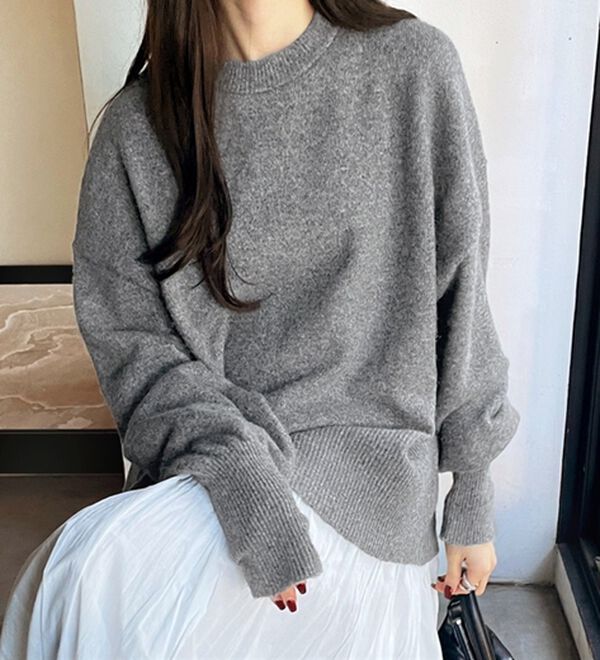 GeeRA（ジーラ）の「ゆるっと柔らか！袖ボリュームメランジニット（ニット・セーター）」｜詳細画像