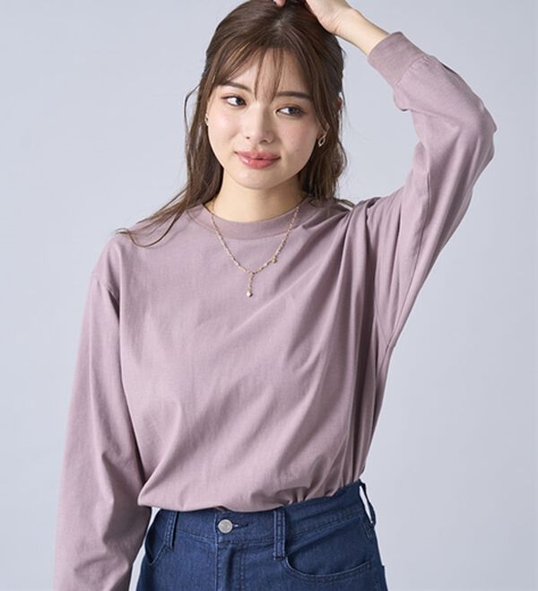 BELLUNA（ベルーナ）の「強撚綿１００％長袖プルオーバー（カットソー）」｜詳細画像