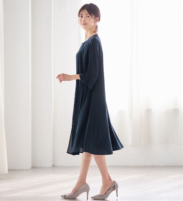 alotta（アロッタ）の「華やかレース使いアンサンブル風ワンピース（ワンピースセットスーツ）」｜詳細画像