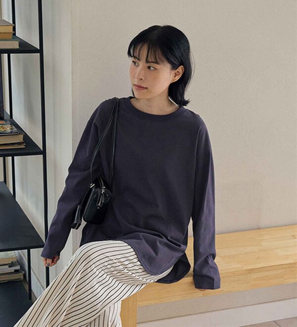 CHAN ME（チャンミ）の「綿１００％ラウンドヘムオーバーサイズＴシャツ（Tシャツ）」｜詳細画像