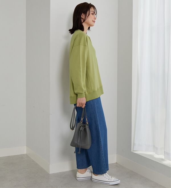 BELLUNA（ベルーナ）の「リブ使いハーフジップ裏毛プルオーバー（カットソー）」｜詳細画像