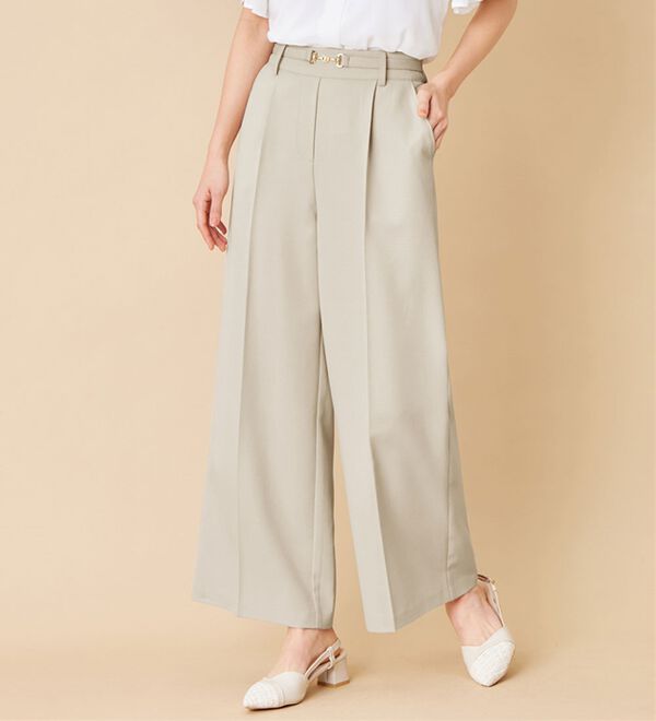alotta（アロッタ）の「ビット付ワイドパンツ（ワイドパンツ・ガウチョ）」｜詳細画像