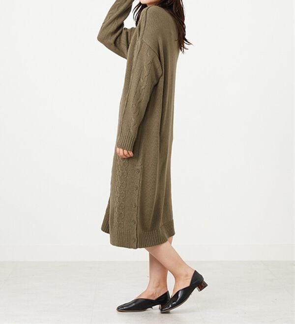 BELLUNA（ベルーナ）の「ケーブル柄ロング丈ニットワンピース（ニットワンピース）」｜詳細画像
