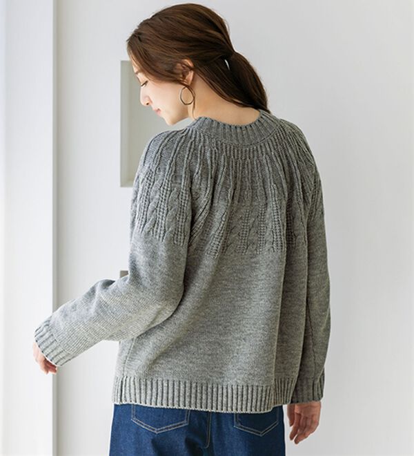 BELLUNA（ベルーナ）の「求心柄編地変化セーター（ニット・セーター）」｜詳細画像