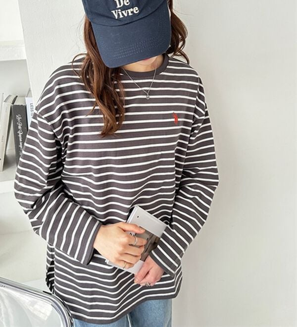 GeeRA（ジーラ）の「【Ｕ．Ｓ．ＰＯＬＯ ＡＳＳＮ】オーバーサイズ刺しゅうロンＴ（カットソー）」｜詳細画像