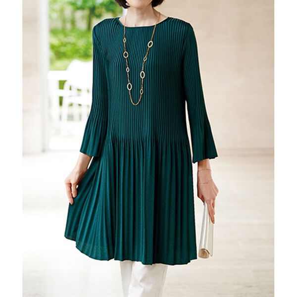 BELLUNA（ベルーナ）の「ちりめん素材プリーツチュニック（チュニック）」｜詳細画像