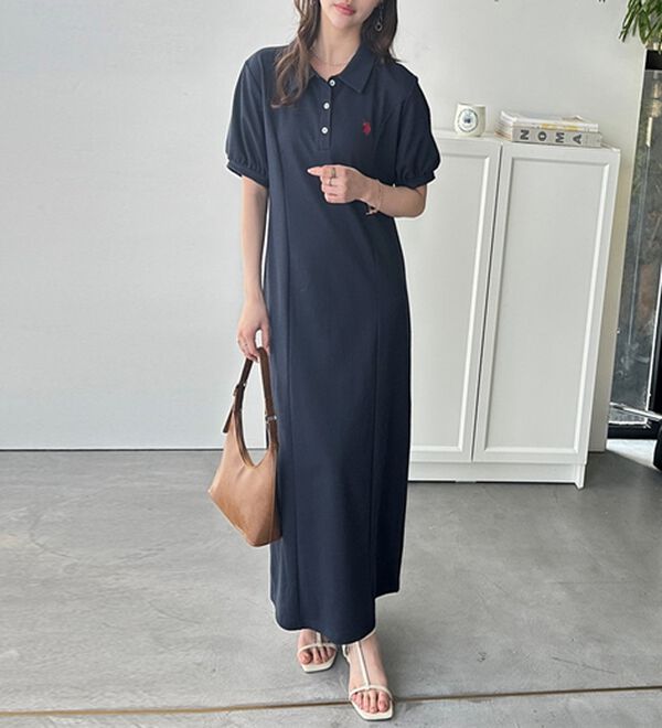 GeeRA（ジーラ）の「【Ｕ．Ｓ．ＰＯＬＯＡＳＳＮ】ポロ衿ワンピ―ス（その他ワンピース）」｜詳細画像