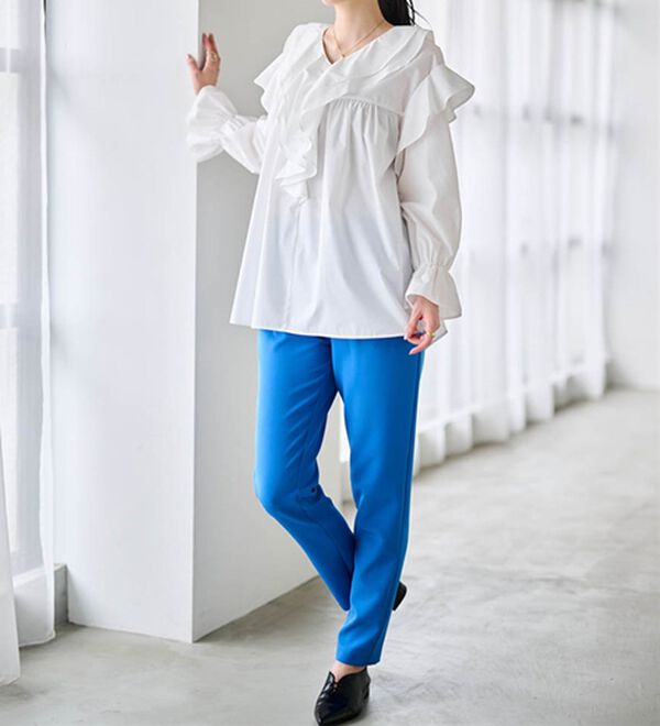 RANAN（ラナン）の「【選べる股下】美脚シルエットタックパンツ（股下６１・６５ｃｍ）（フルレングスパンツ）」｜詳細画像