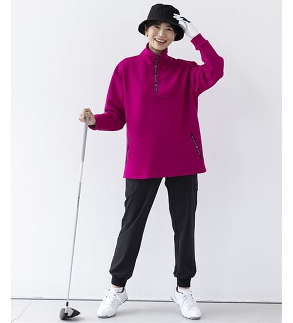 BELLUNA（ベルーナ）の「吸水速乾！ジッパーロゴプルオーバー（カットソー）」｜詳細画像