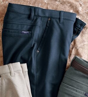 「＜コムルヴァン・オム＞起毛ストレッチでラクして暖かパンツ（メンズチノパンツ）」｜ネイビー