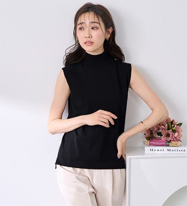 BELLUNA（ベルーナ）の「【選べるデザイン】Ｔシャツが苦手な方に！ひんやり綿混ニットＴ（ニット・セーター）」｜詳細画像