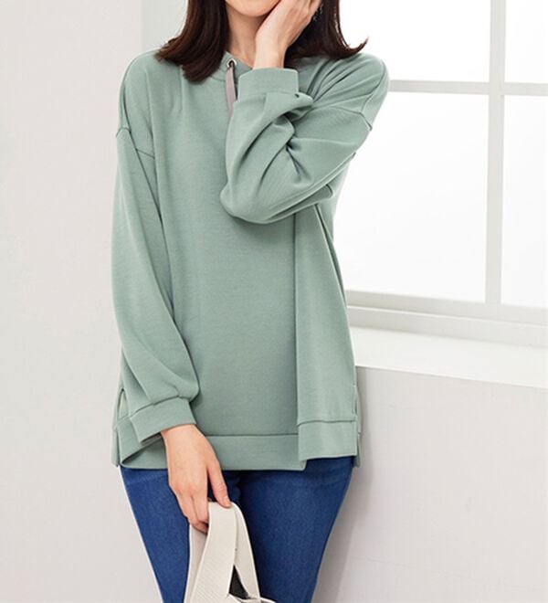 BELLUNA（ベルーナ）の「上品見えとろみワイドネックプルオーバー（カットソー）」｜詳細画像