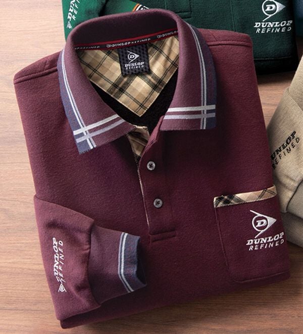 「＜ダンロップ・リファインド＞ミックス調針抜き発熱ポロシャツ（メンズポロシャツ）」｜ワイン