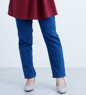 BELLUNA（ベルーナ）の「あったか裏フリースデニムパンツ（フルレングスパンツ）」｜ブルー