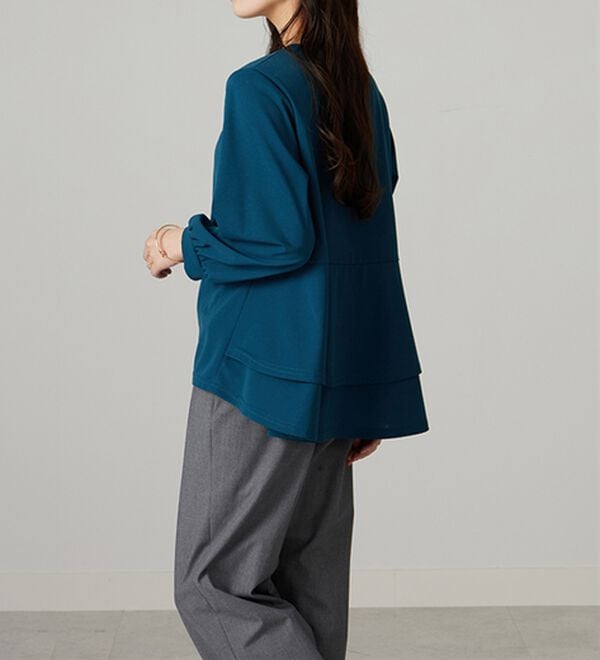 BELLUNA（ベルーナ）の「【再入荷】ボリューム袖美人顔バックフレアーＴブラウス（ブラウス）」｜詳細画像