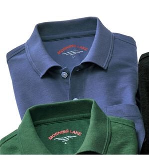 「毎日着たい吸汗速乾ポロシャツ（メンズポロシャツ）」｜スモーキーブルー