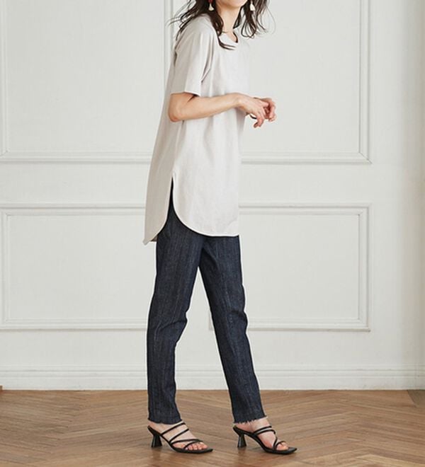 RANAN（ラナン）の「＜ＢＣ＞綿１００％ひんやりラウンドヘムプルオーバー（カットソー）」｜詳細画像